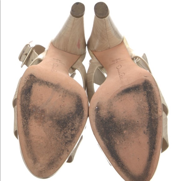 Oscar de la Renta Leather Sandals - Size 38.5 - Picture 5 of 6